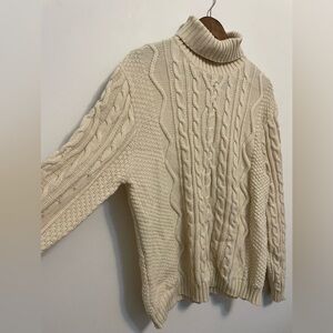 ASOS Cozy Cream Cable Knit Turtleneck Sweater MEDIUM‎